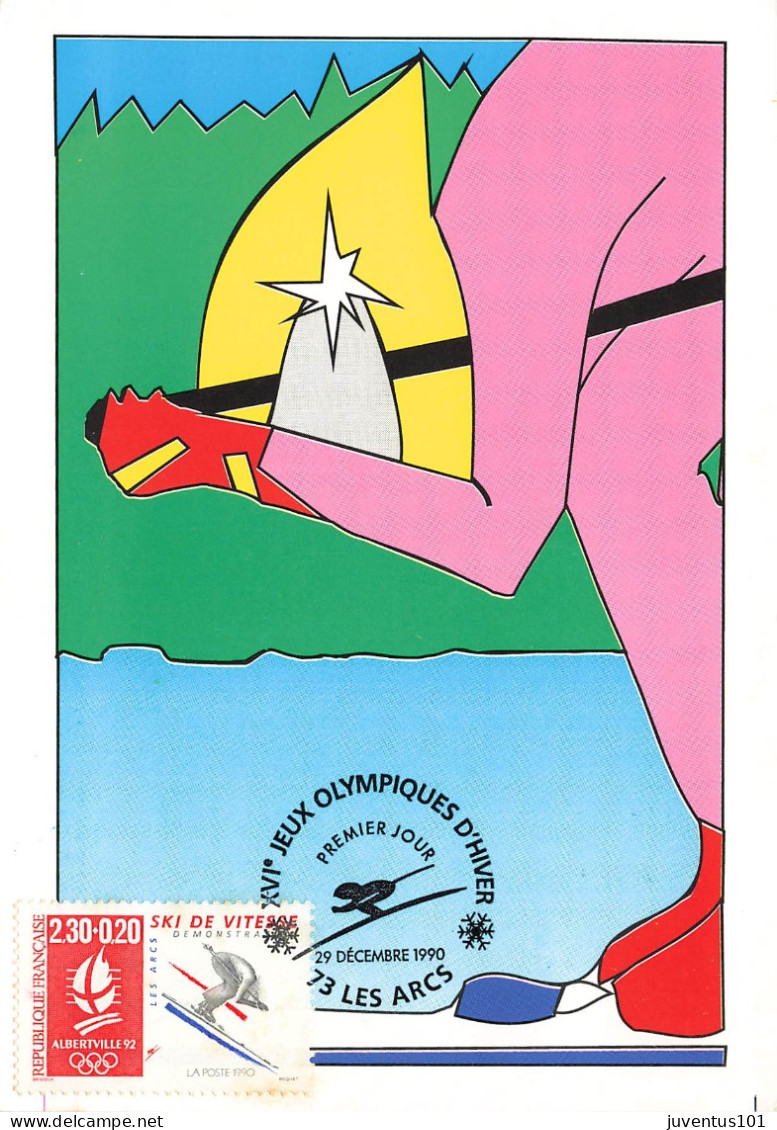 Carte Maximum-Jeux Olympique D'hiver-Oblitération Les Arcs En 1990    L2886 - Stamps (pictures)