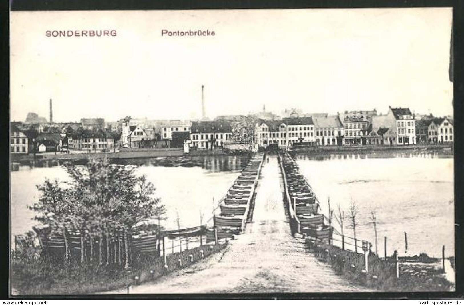 AK Sonderborg, Die Pontonbrücke Zu Den Stadthäusern  - Danimarca