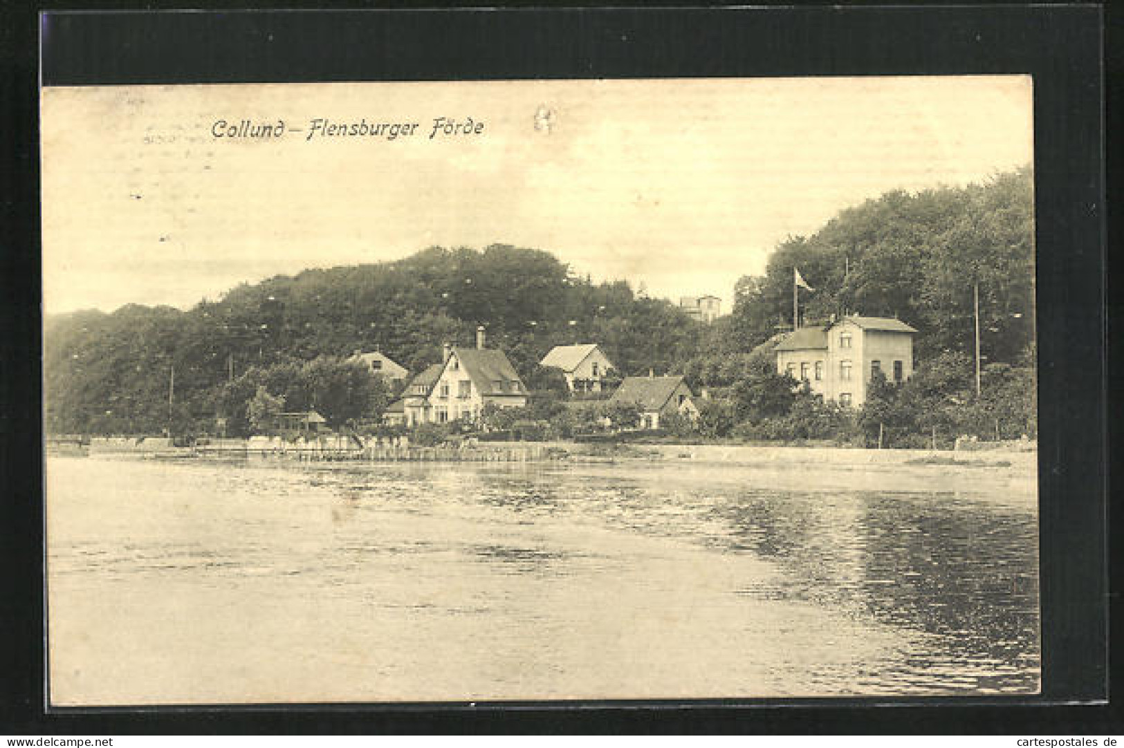 AK Collund, Flensburger Förde, Häuser Am Ufer  - Danimarca