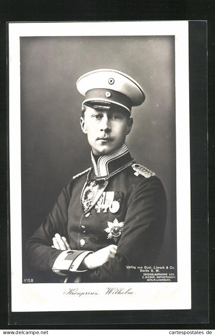 AK Kronprinz Wilhelm Von Preussen In Uniform Mit Schirmmütze  - Königshäuser