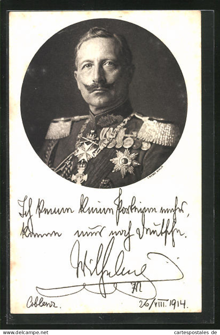 AK Kaiser Wilhelm II. In Uniform Mit Orden  - Königshäuser