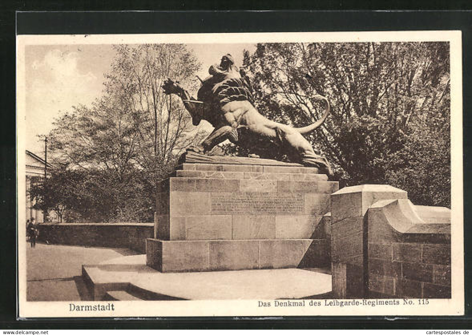 AK Darmstadt, Denkmal Des Leibgarde-Regiments No. 115  - Darmstadt