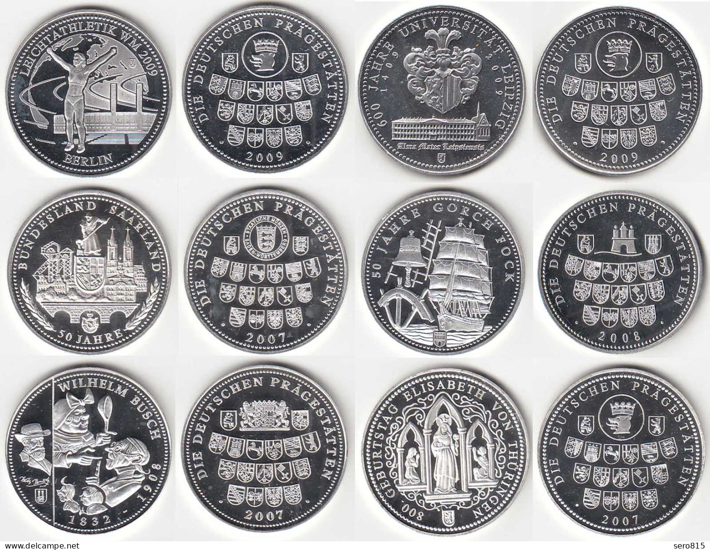 6 Stück Seltene Motiv-Medaillen UNC Jeweils Ca. Ø 32 Mm Gew 10,5 G (31321 - Zonder Classificatie
