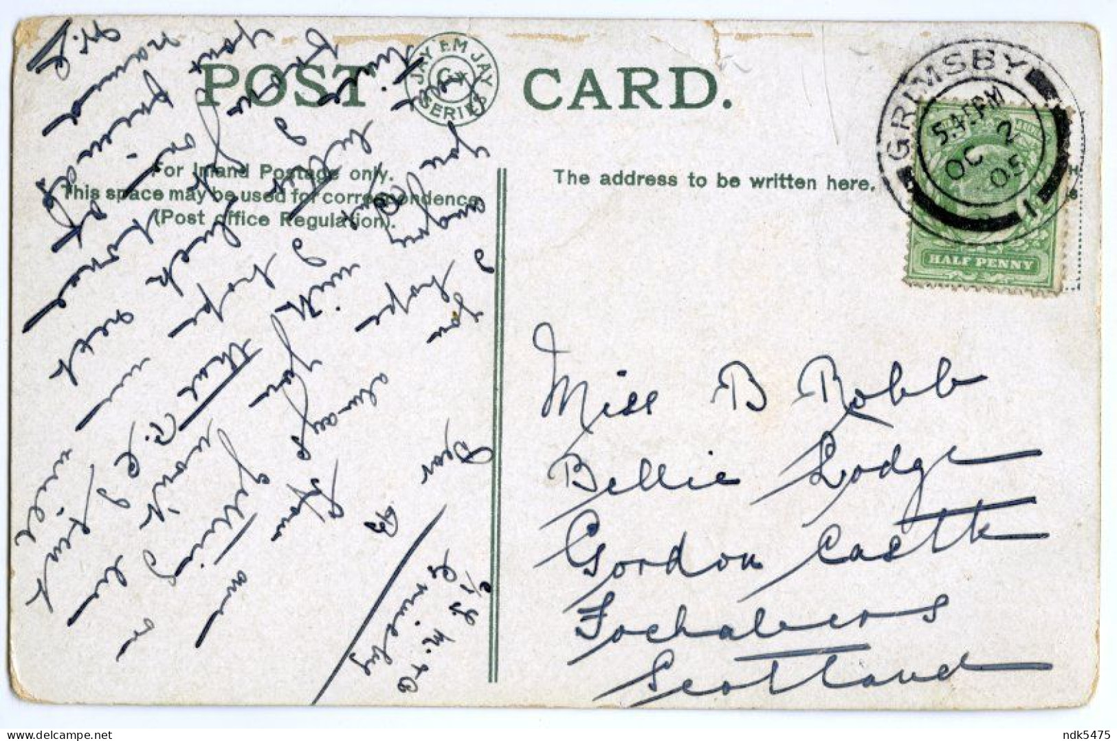 CLEETHORPES : THE GARDENS / GRIMSBY POSTMARK / FOCHABERS, GORDON CASTLE, LODGE (ROBB) - Sonstige & Ohne Zuordnung