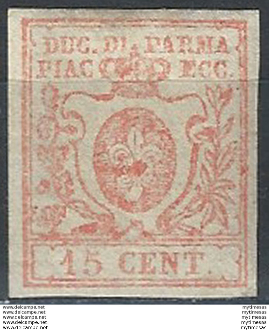 1857-59 Parma 15 Cent. Vermiglio MNH Sassone N. 9 - Modena