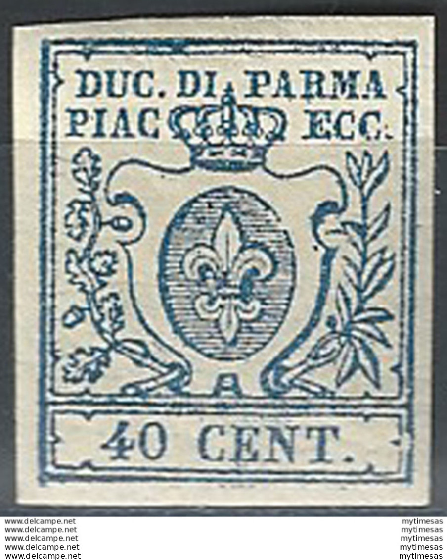 1857 Parma 40c. Azzurro Scuro MNH Sass N. 11c - Modena