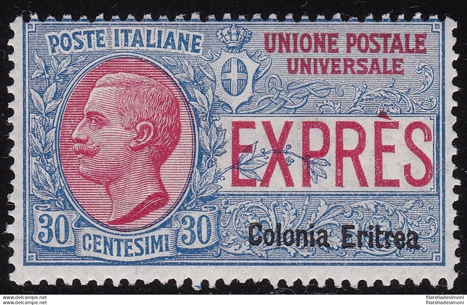 1909 Eritrea, Espresso N° 2 , 30c. Azzurro E Rosso ,  MNH** - Eritrea
