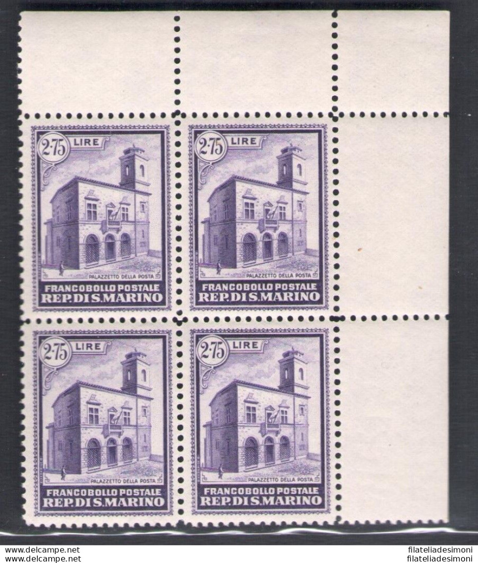 1932 SAN MARINO N° 159/163 SPLENDIDE QUARTINE MNH** Certificati Diena/Bolaffi - Sonstige & Ohne Zuordnung