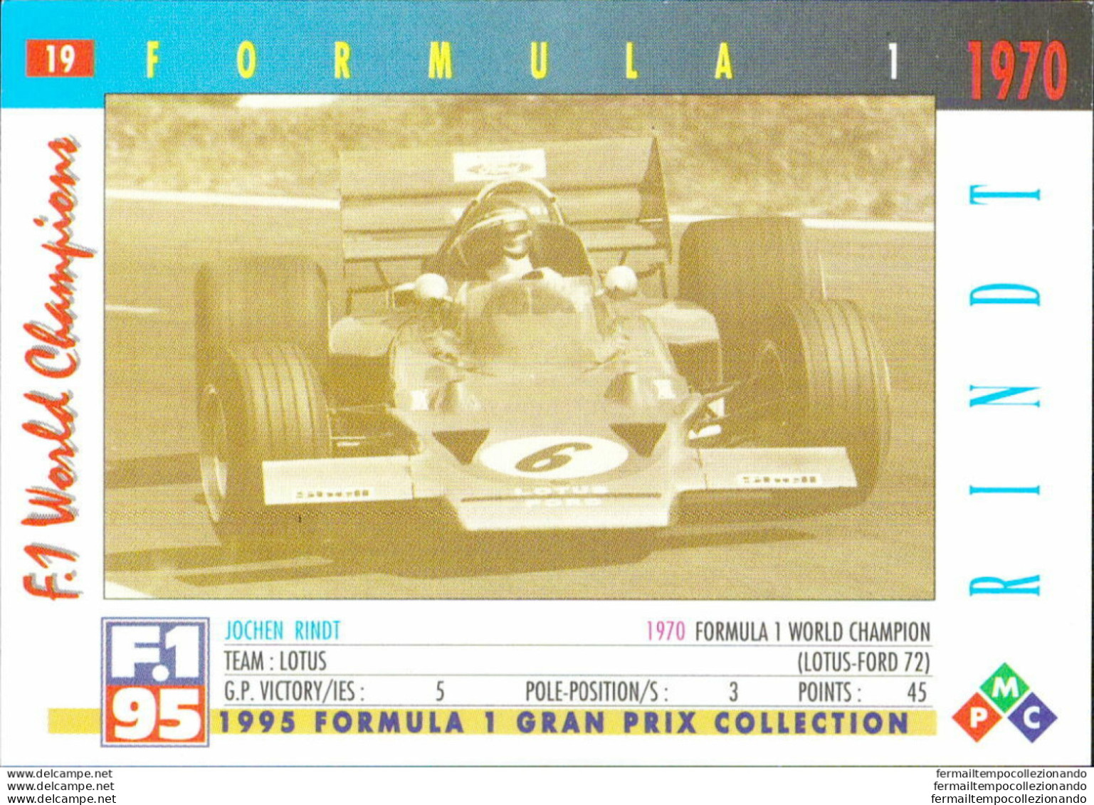 Bh19 1995 Formula 1 Gran Prix Collection Card Rindt N 19 - Cataloghi