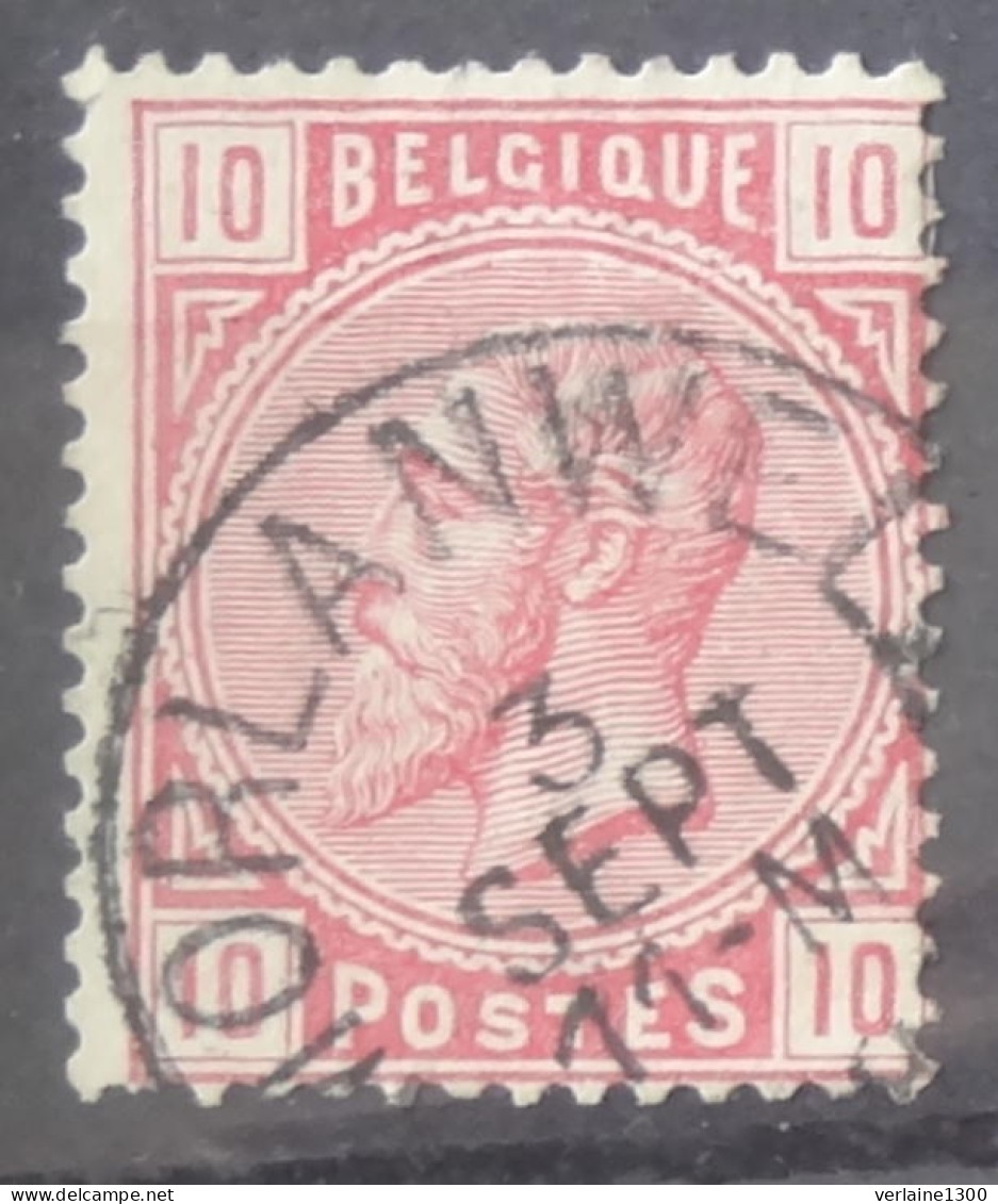 38 Avec Belle Oblitération Morlanwez - 1883 Leopold II.