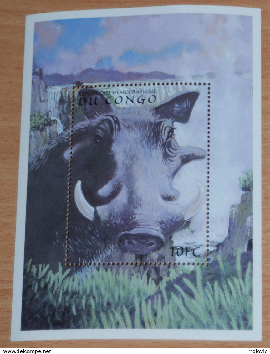 CONGO 2000, Pigs, Animals, Fauna, Mi #B86, Souvenir Sheet, MLH* - Otros & Sin Clasificación