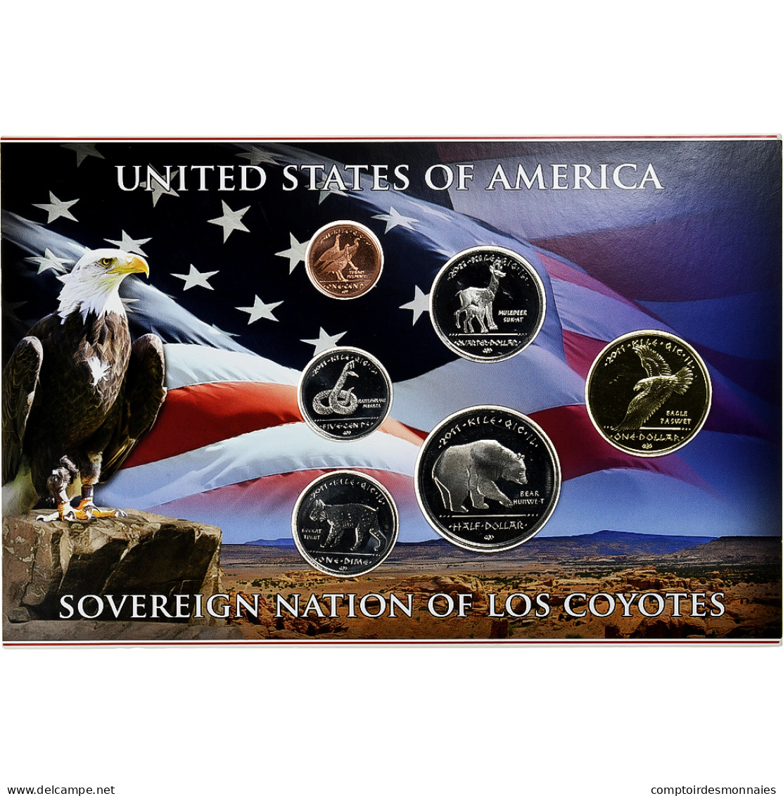 États-Unis, Sovereign Nation Of Los Coyotes, 1 C. To 1$, FDC - Profesionales/De Sociedad