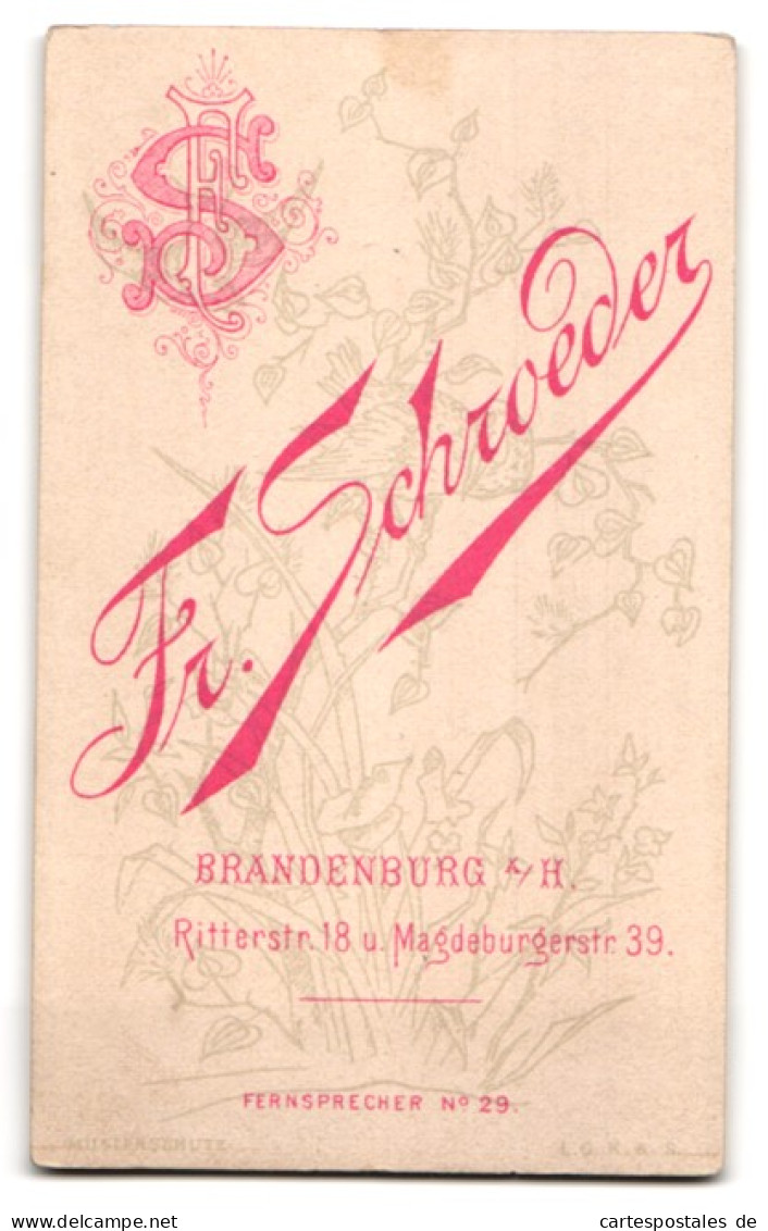 Fotografie Fr. Schroeder, Brandenburg A /H., Ritterstr. 18 U. Magdeburgerstr. 39, Junge Dame Im Kleid  - Personas Anónimos