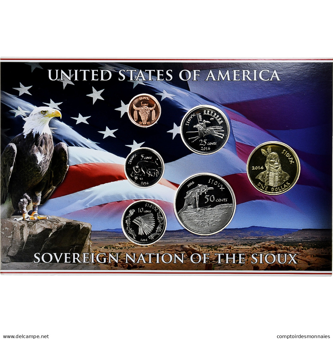 États-Unis, Sovereign Nation Of The Sioux, 1 C. To 1$, FDC - Professionnels/De Société