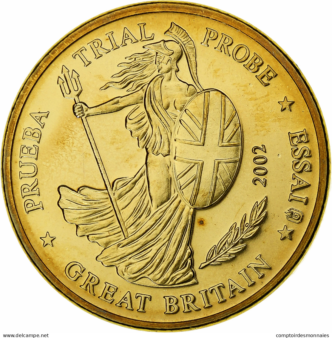 Grande-Bretagne, 10 Euro Cent, Fantasy Euro Patterns, Essai-Trial, 2002, Laiton - Pruebas Privadas