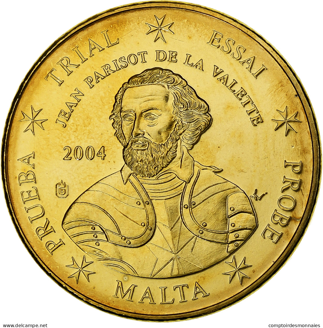 Malte, 10 Euro Cent, Fantasy Euro Patterns, Essai-Trial, 2004, Laiton, FDC - Privéproeven