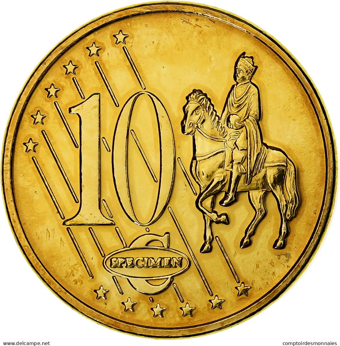 Pologne, 10 Euro Cent, Fantasy Euro Patterns, Essai-Trial, 2003, Laiton, FDC - Essais Privés / Non-officiels