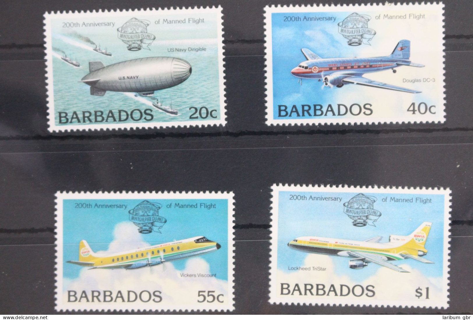 Barbados 583-586 Postfrisch 200 Jahre Luftfahrt, Flugzeuge #WW037 - Barbades (1966-...)