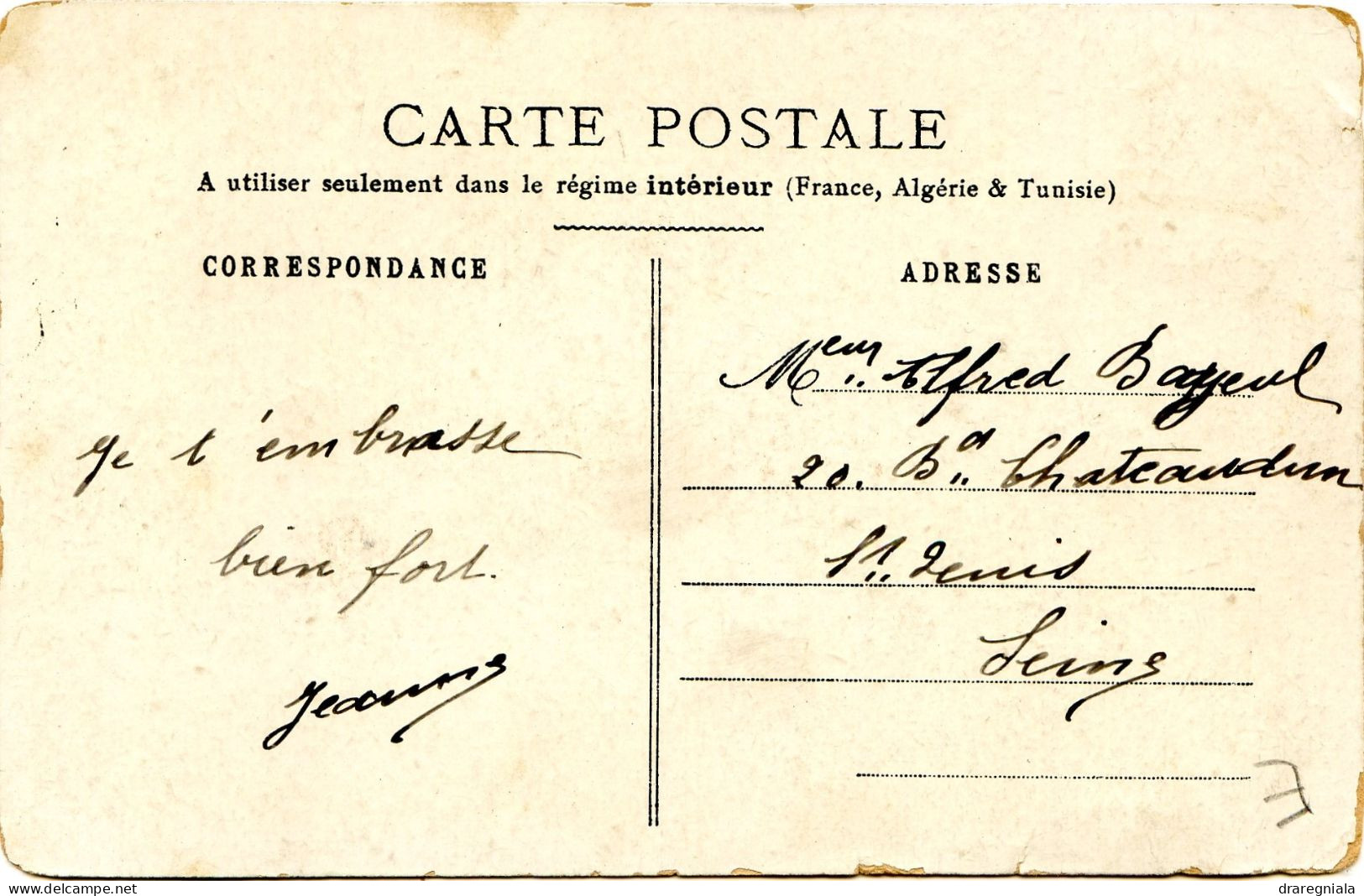 Ambulant Pontoise à Paris 1906- Cpa Fantaisie Jeune Fille - Spoorwegpost