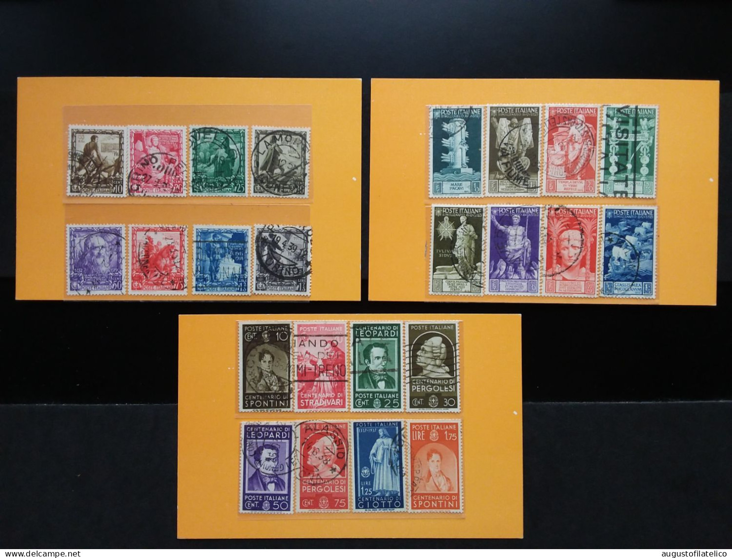 REGNO - Commemorativi Nn. 416/23 + 426/33 + 439/46 - Timbrati - Valore Sassone 60 Euro + Spese Postali - Afgestempeld