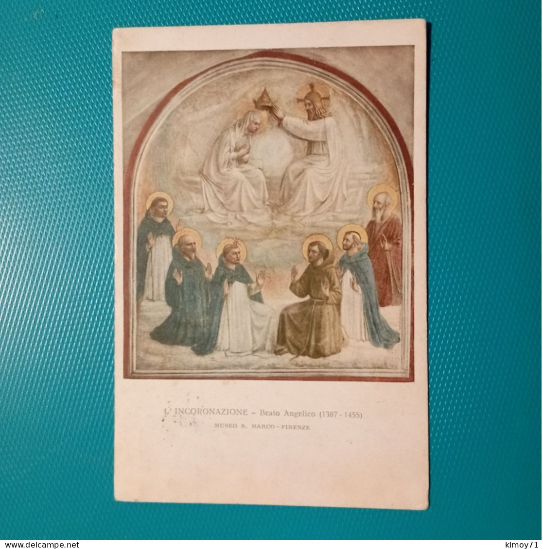 Cartolina L'Incoronazione - Beato Angelico. Viaggiata 1914 - Saints