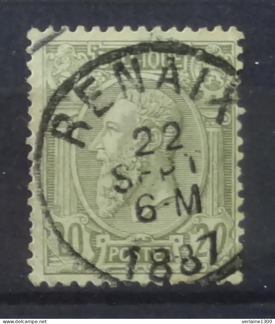 47 Avec Belle Oblitération Renaix - 1884-1891 Leopold II.