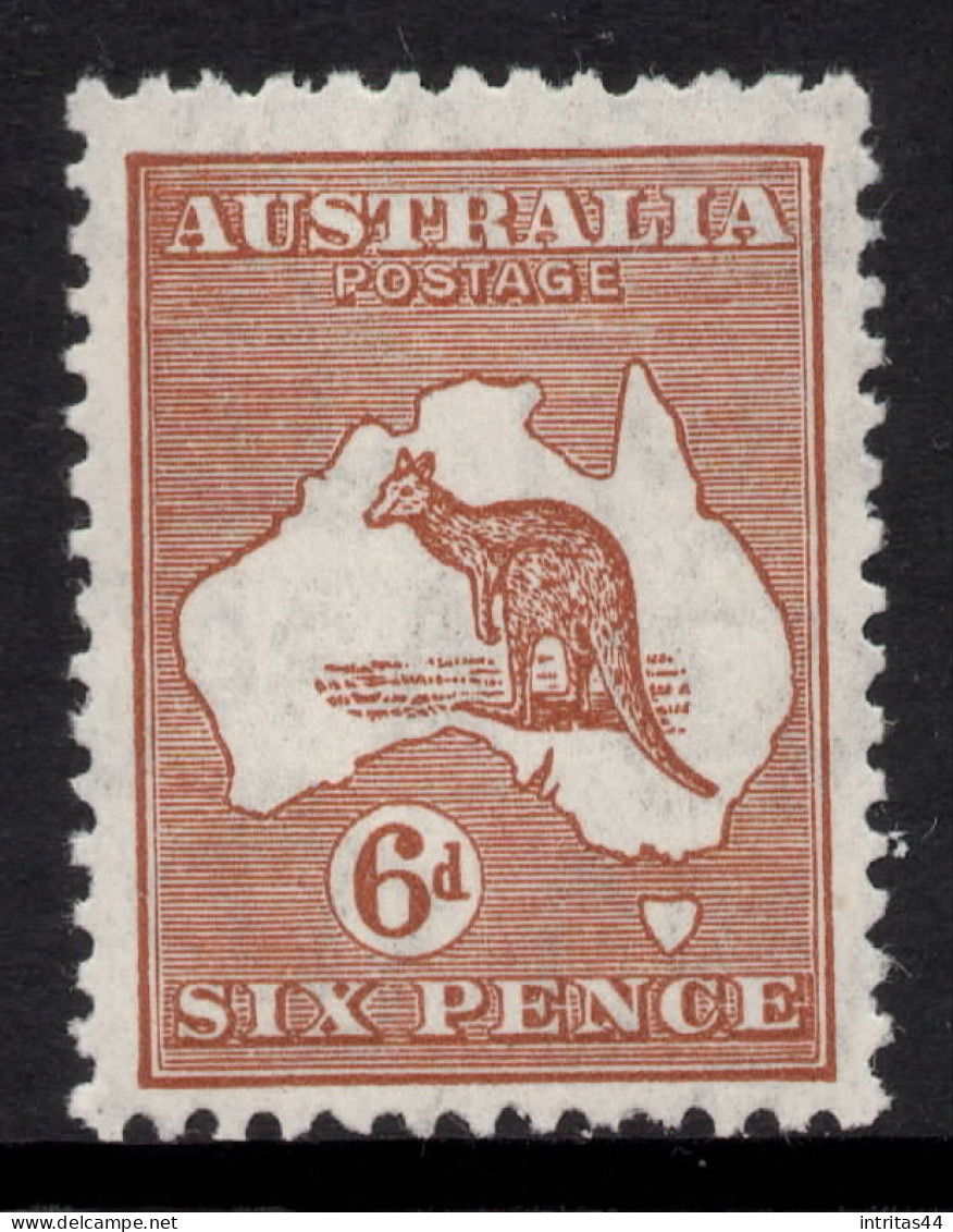 AUSTRALIA 1932  6d CHESTNUT KANGAROO (DIE IIB) STAMP PERF.12 CofA WMK  SG.132 MNH. - Ungebraucht