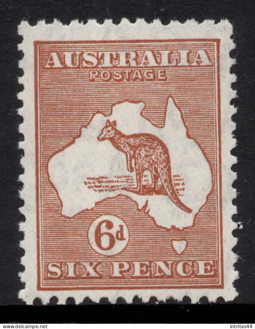 AUSTRALIA 1932  6d CHESTNUT KANGAROO (DIE IIB) STAMP PERF.12 CofA WMK  SG.132 MNH. - Nuevos