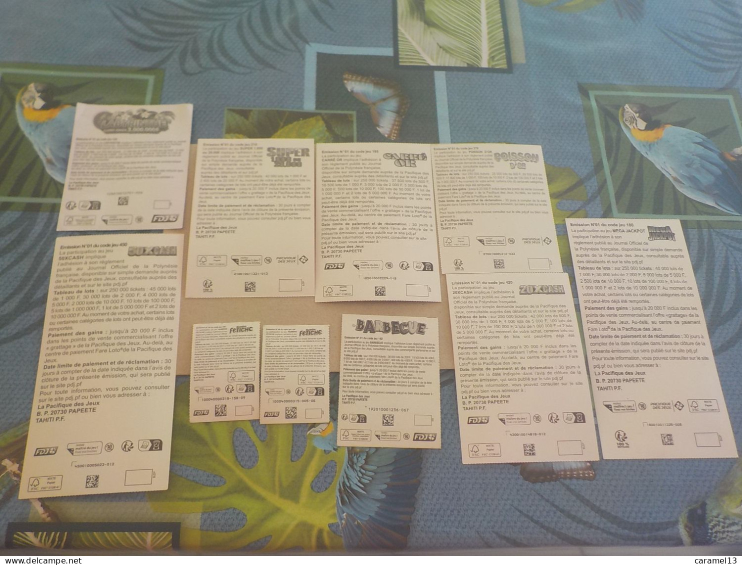 AU + RAPIDE -  A SAISIR - 10 TICKETS A GRATTER PACIFIC DES JEUX -- TAHITI POLYNESIE FRANCAISE - UTILISES - Lottery Tickets