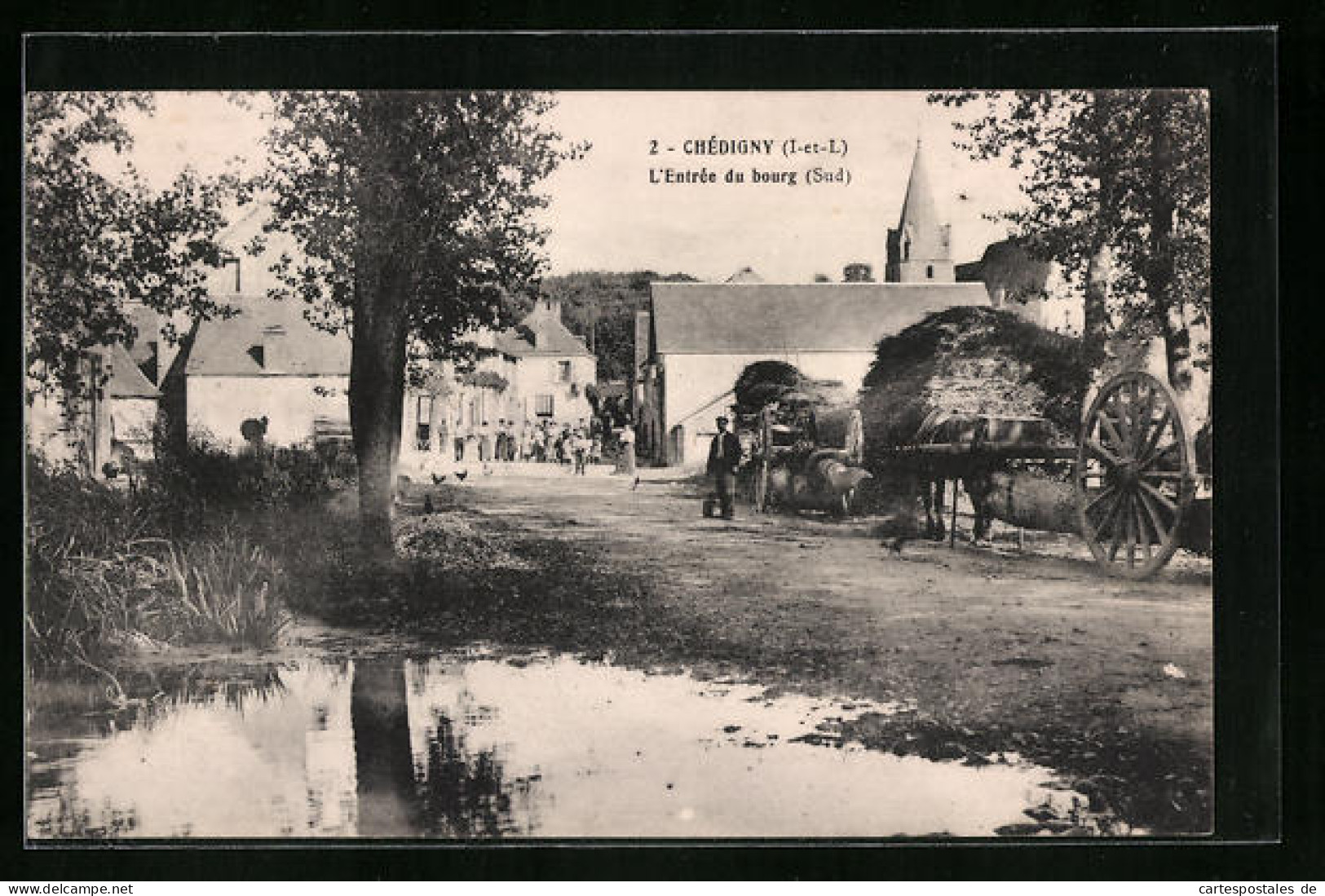 CPA Chédigny, L`Entrée Du Bourg  - Altri & Non Classificati