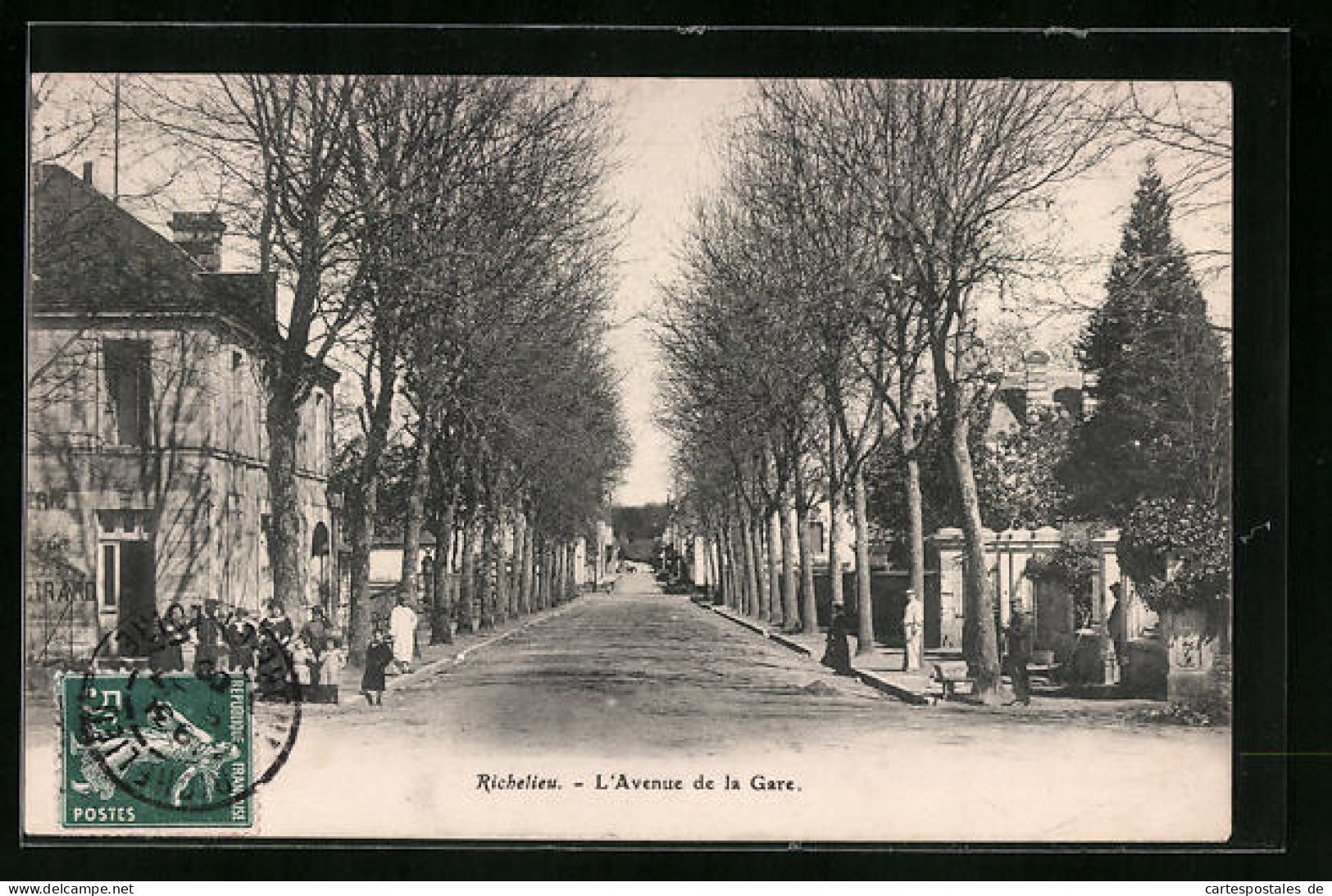 CPA Richelieu, L`Avenue De La Gare  - La Riche