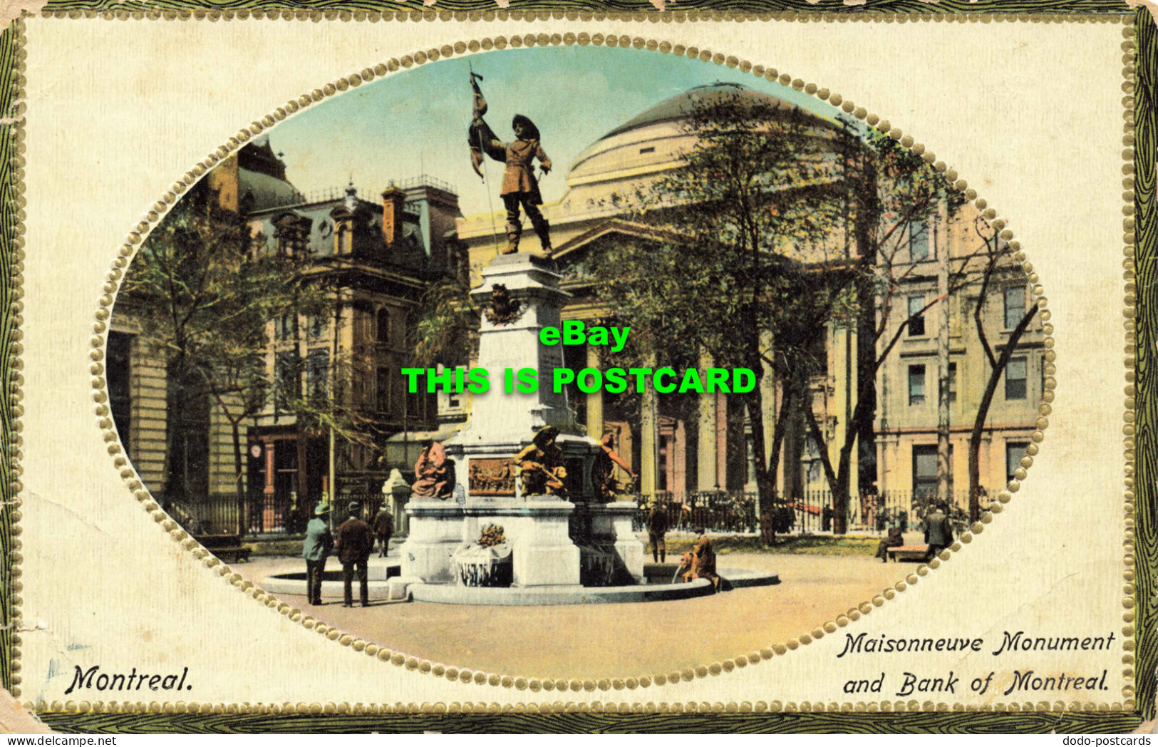 R590973 Montreal. Maisonneuve Monument And Bank Of Montreal. Novelty Mfg. And Ar - Mundo