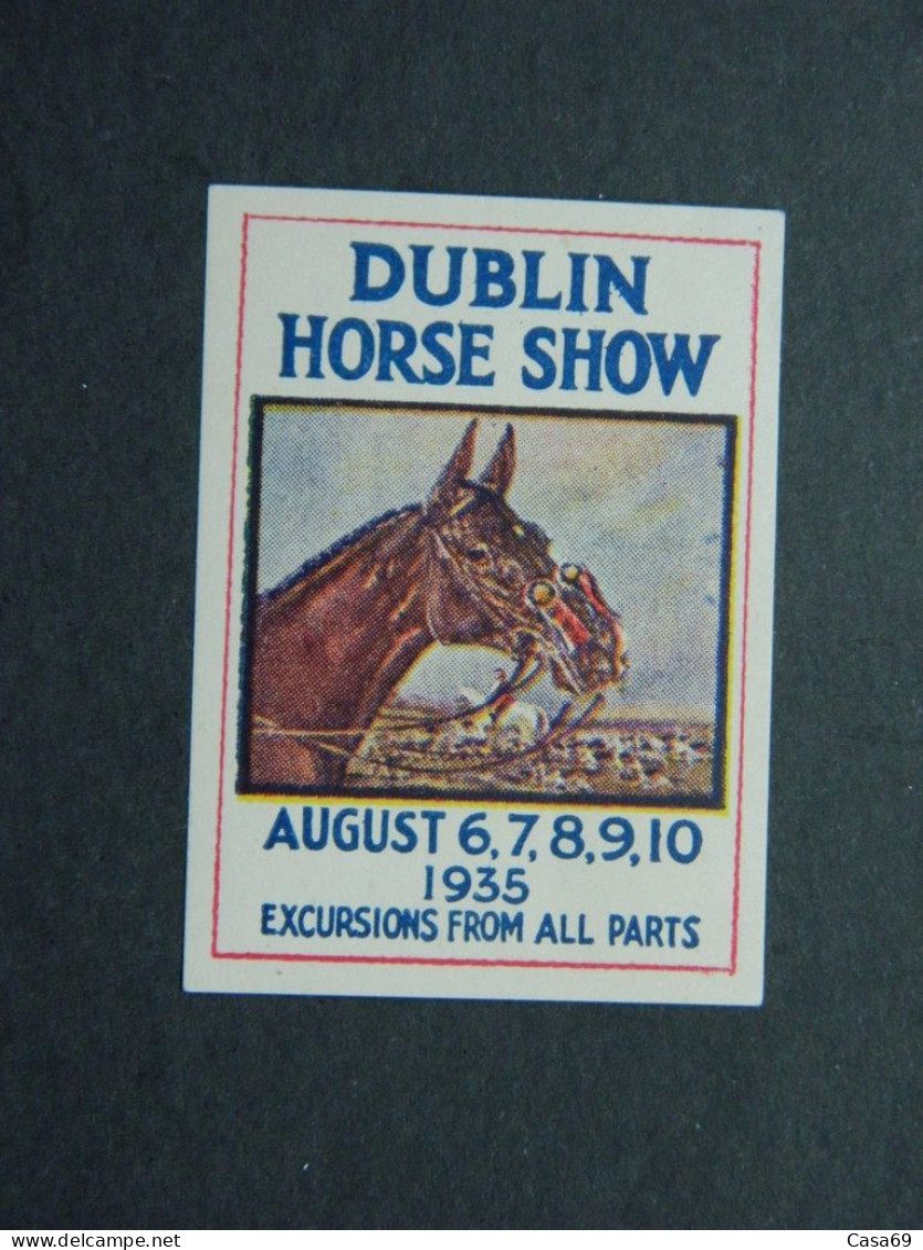 Vignette Poster Stamp Dublin Horse Show Ireland 1935 - Caballos