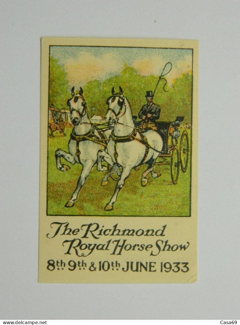 Vignette Poster Stamp The Richmond Royal Horse Show United-Kingdom 1933 - Chevaux