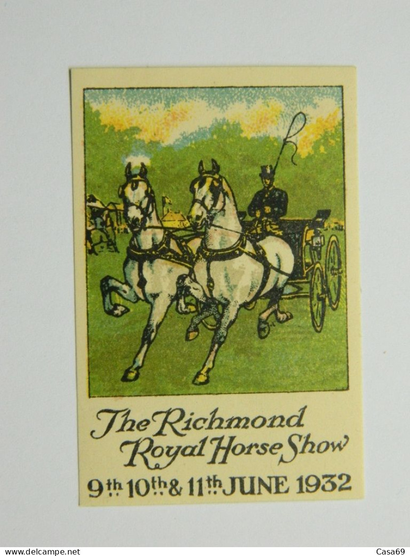 Vignette Poster Stamp The Richmond Royal Horse Show United-Kingdom 1932 - Erinnophilie