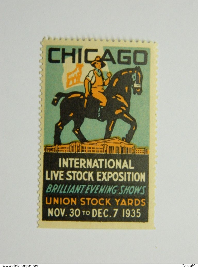 Vignette Poster Stamp International Live Stock Exhibition Chicago Illinois 1935 - Erinofilia