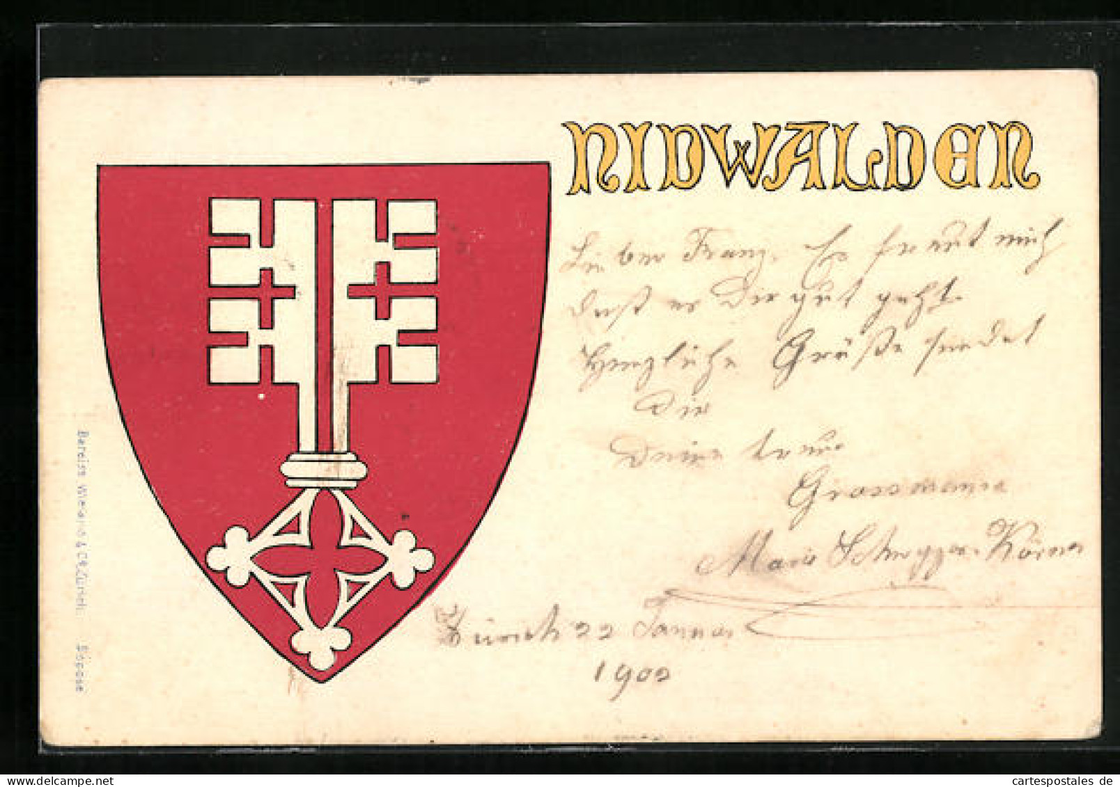 AK Nidwalden, Wappen Des Schweizer Kantons  - Genealogía