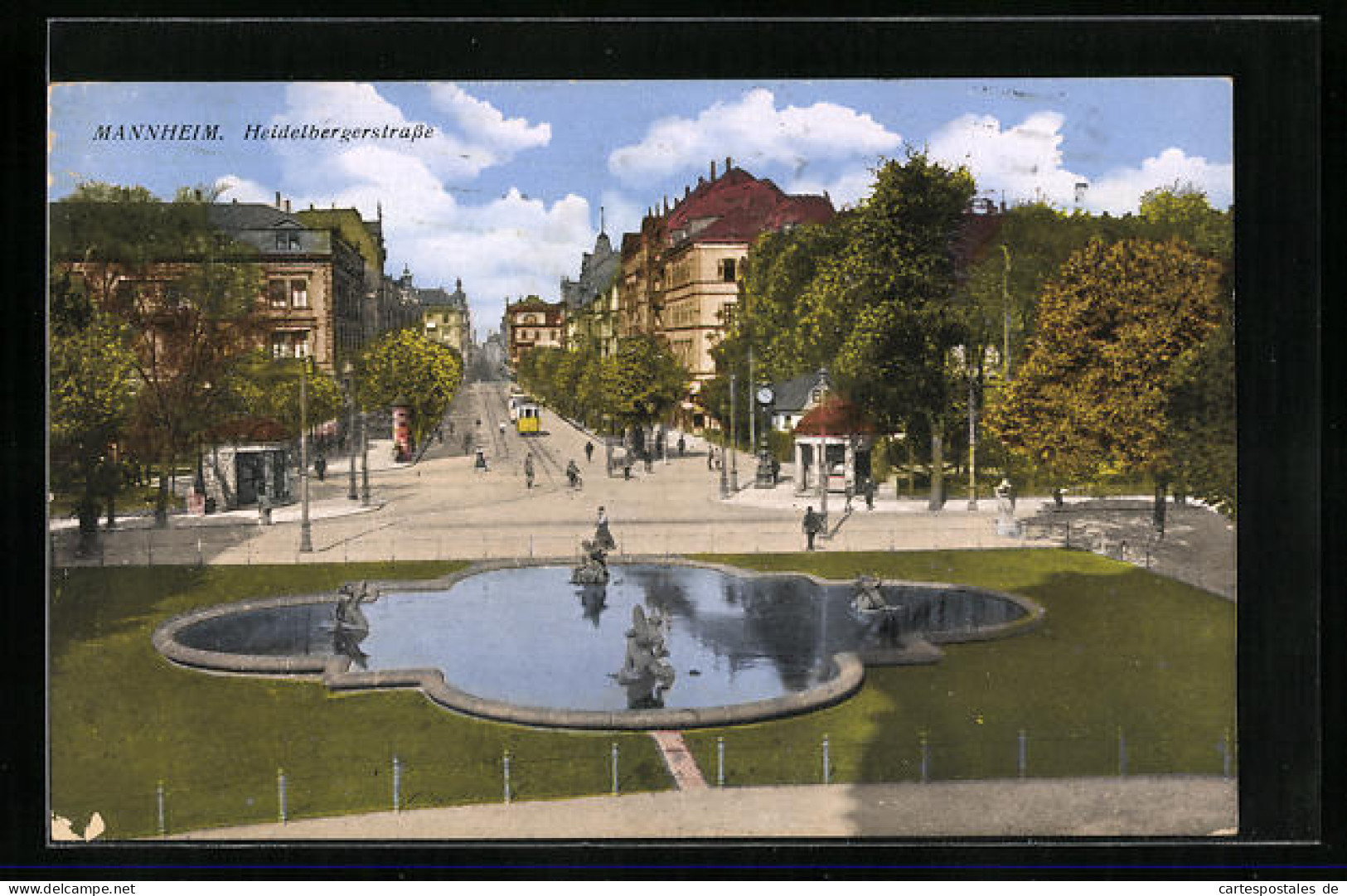 AK Mannheim, Heidelbergstrasse Mit Stadtbrunnen  - Mannheim