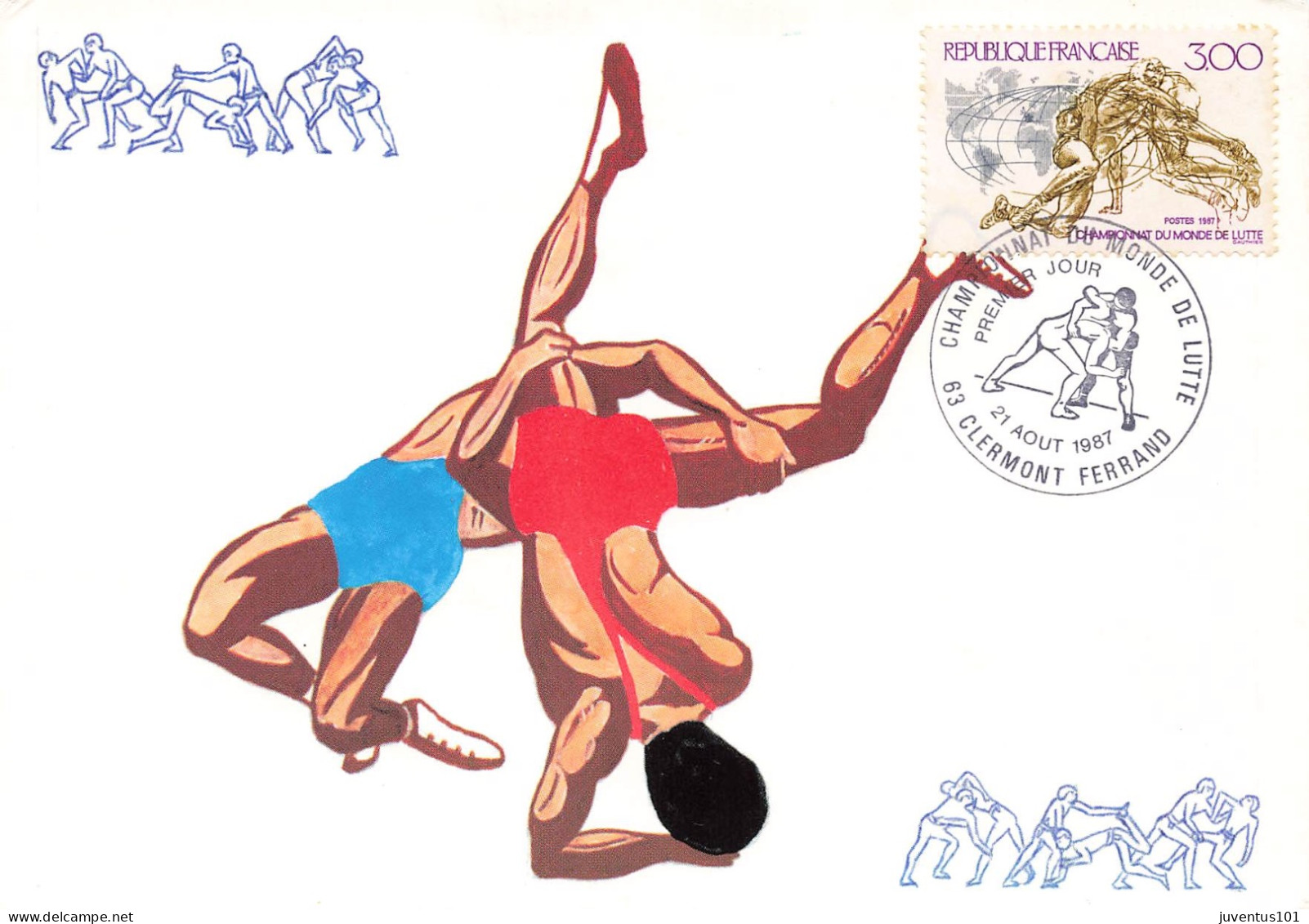 Carte Maximum-Championnat Du Monde De Lutte-Oblitération Clermont Ferrand En 1987    L2886 - Briefmarken (Abbildungen)