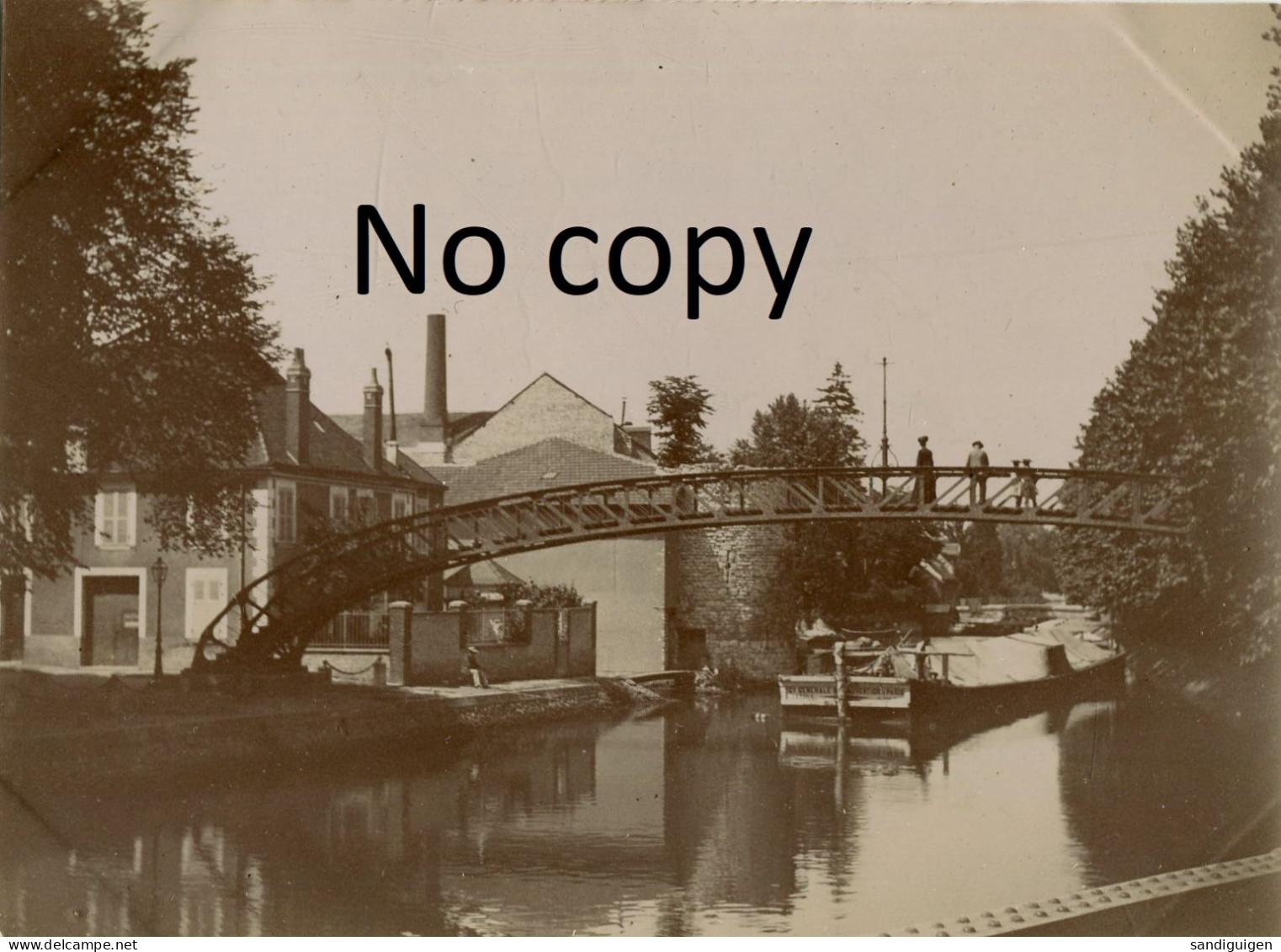 PHOTO FRANCAISE - PONT SUR LE CANAL A MONTARGIS PRES DE AMILLY LOIRET 45 - VERS 1900 - 1910 - Lieux
