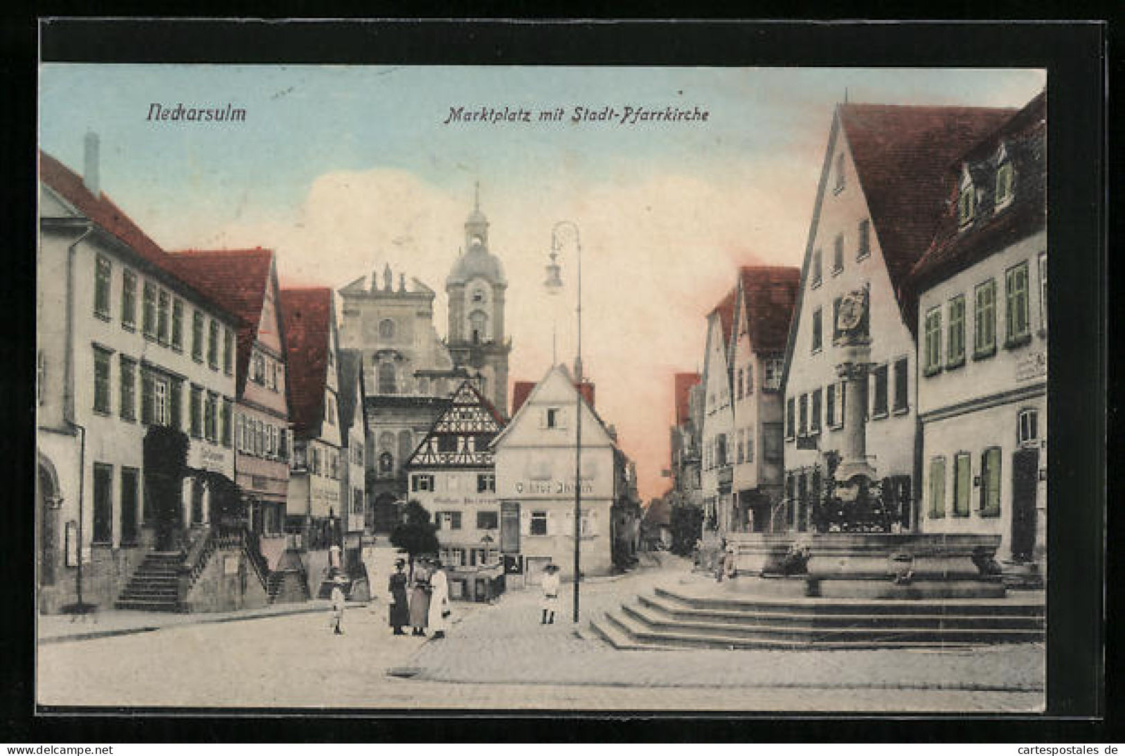 AK Neckarsulm, Marktplatz Mit Stadt-Pfarrkirche  - Neckarsulm