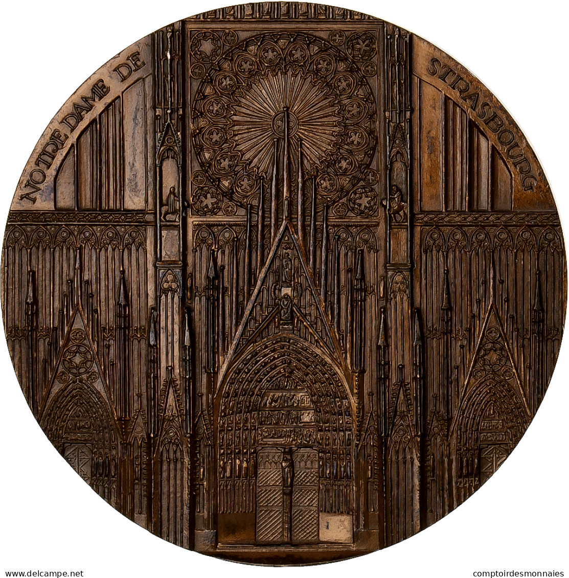 France, Médaille, Notre Dame De Strasbourg, Pilier Des Anges, Bronze, Paoli - Sonstige & Ohne Zuordnung