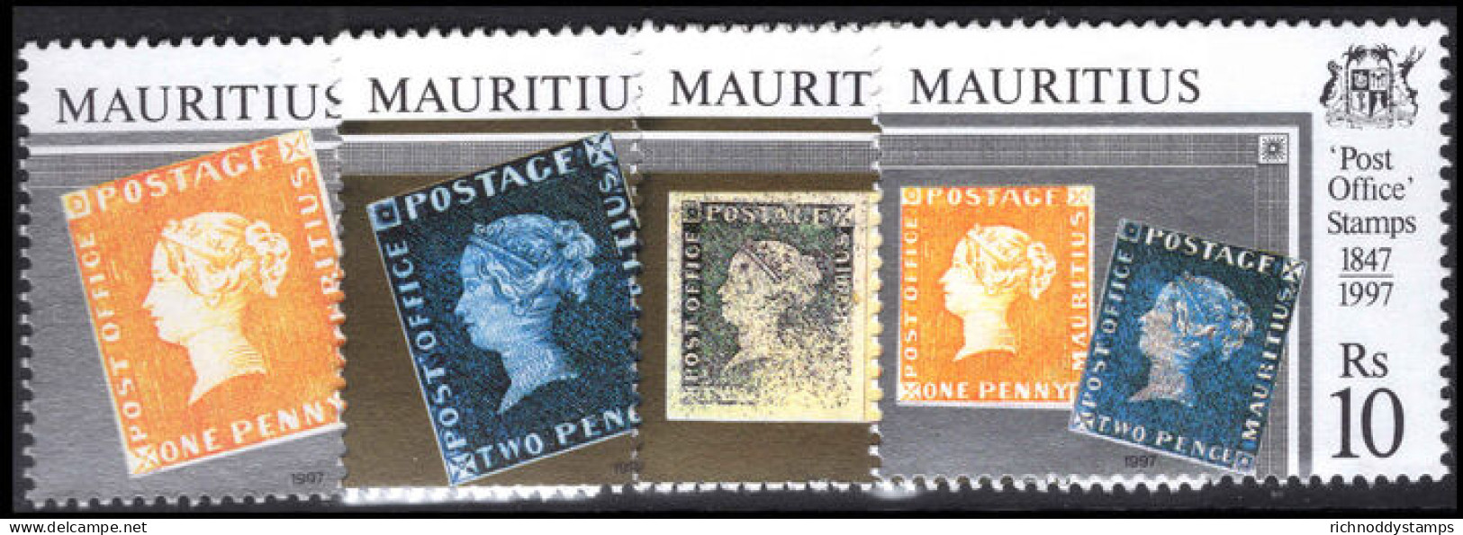 Mauritius 1997 150th Anniversary Of POST OFFICE Stamps Unmounted Mint. - Mauritius (1968-...)