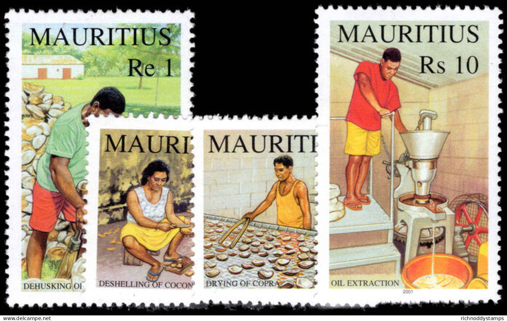 Mauritius 2001 Coconut Industry Unmounted Mint. - Mauritius (1968-...)