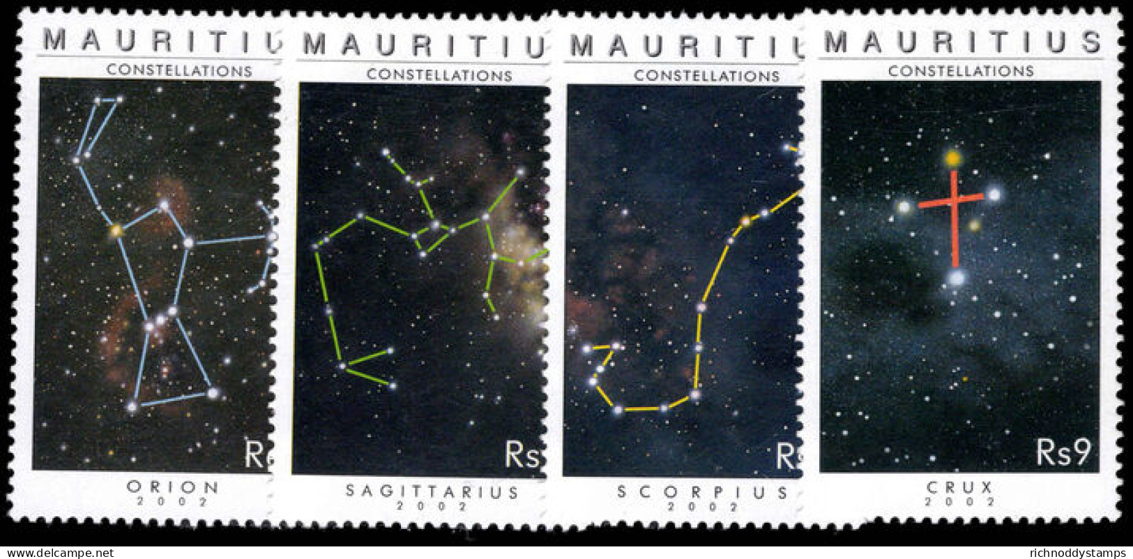 Mauritius 2002 Constellations Unmounted Mint. - Mauritius (1968-...)