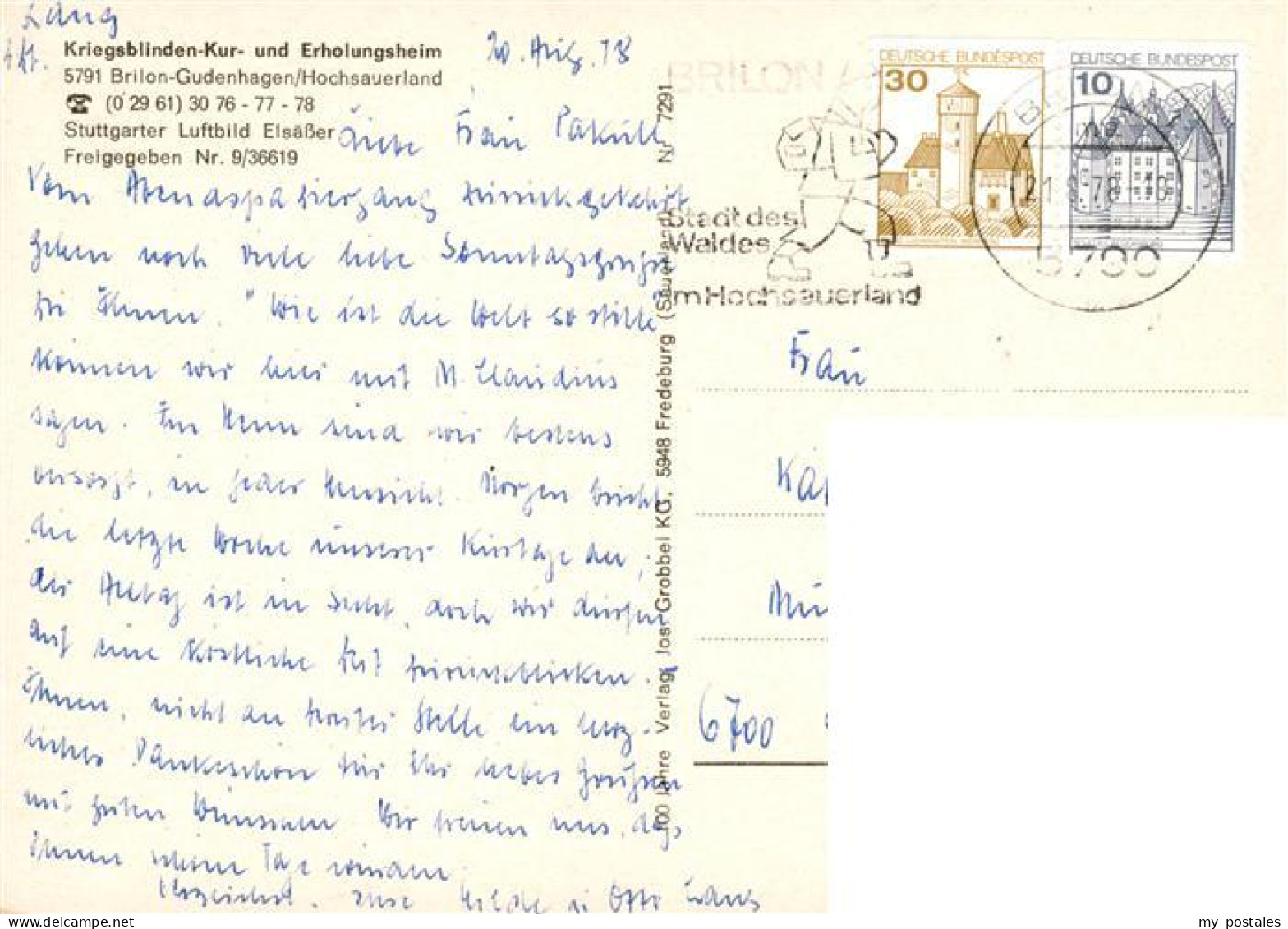 73942843 Gudenhagen Kriegsblinden Und Erholungsheim  - Brilon
