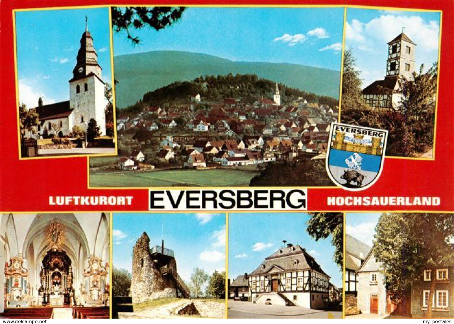 73942826 Eversberg_Meschede Kirchen Inneres Panorama Turmruine Rathaus - Other & Unclassified