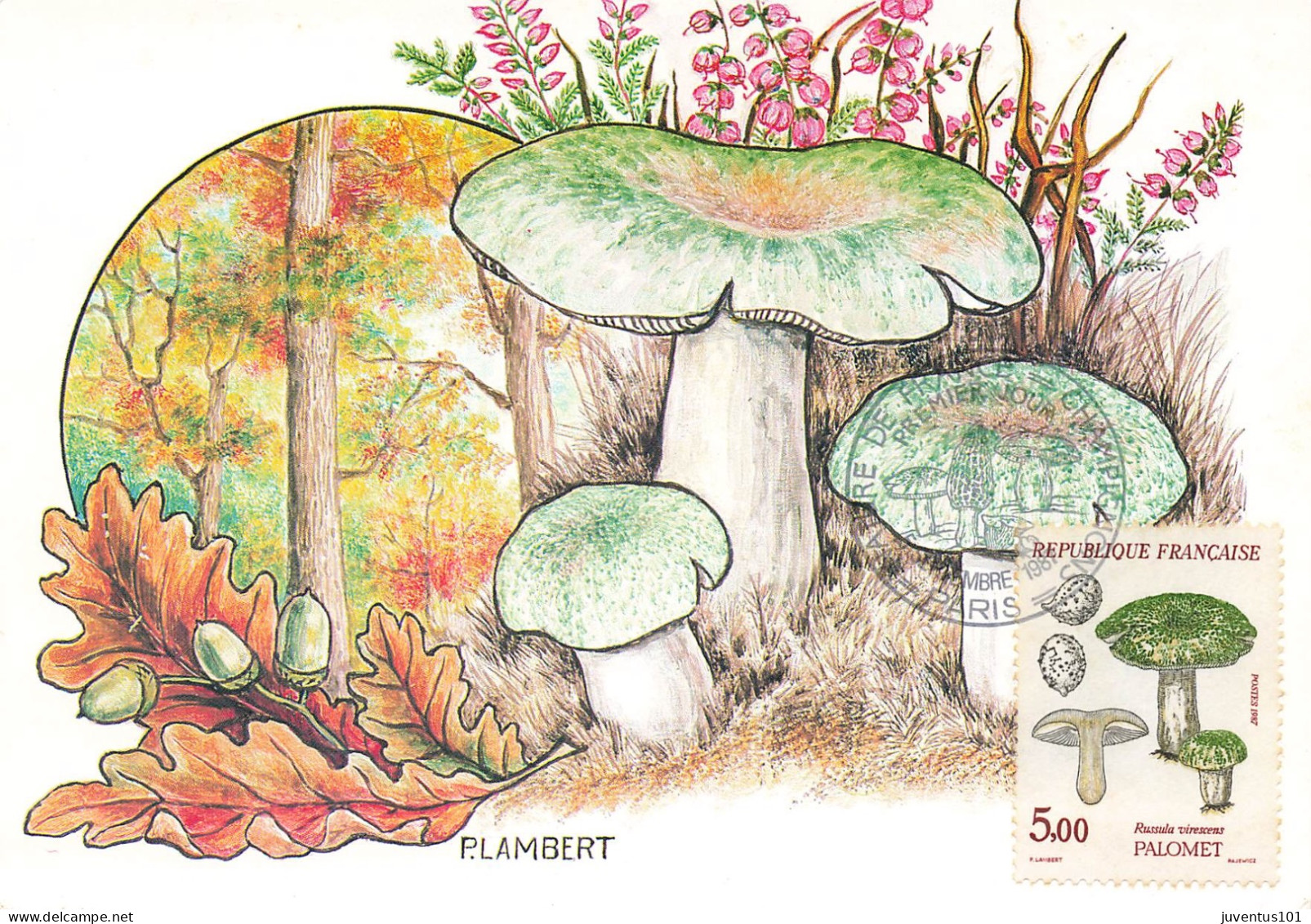 Carte Maximum-Champignons-Palomet-Lambert-Oblitération Paris En 1987    L2886 - Briefmarken (Abbildungen)