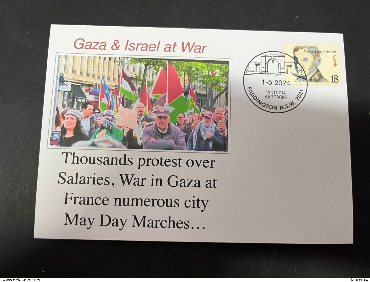 3-5-2024 (4 Z 2) GAZA War - Thousand Protest In French City First Of May Marchs For Salaries And War In Gaza - Militaria