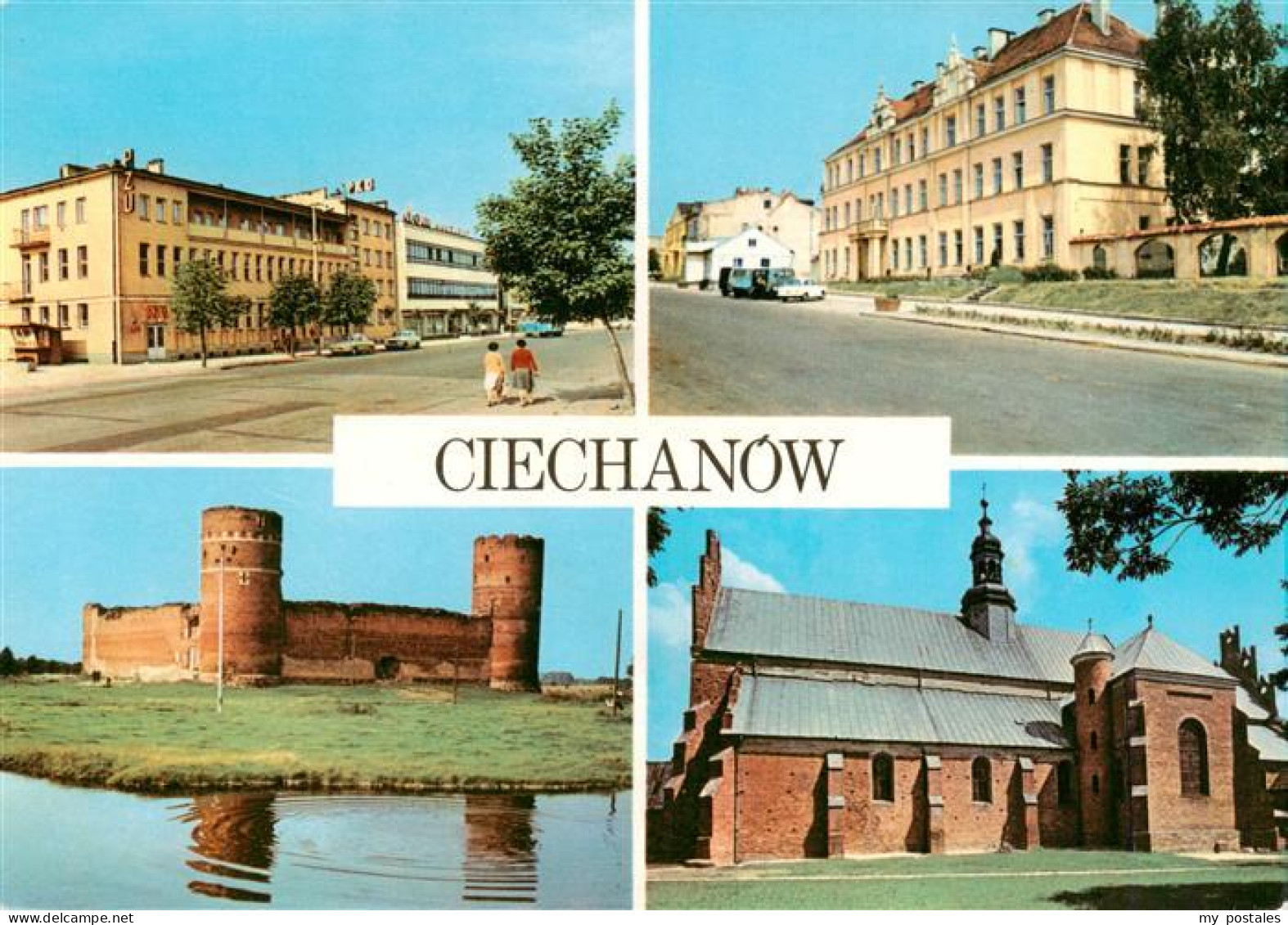 73942621 Ciechanow_Zichenau_PL Fragment Rynku Ruiny Zamku Ksiazat Mazowieckich S - Pologne